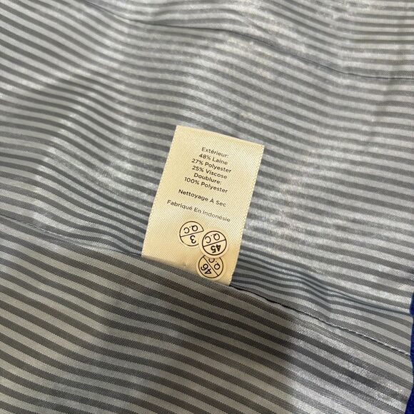 Talbots Blue Wool Blend Blazer Jacket Size 10 Preppy Academic Career Warm - Picture 10 of 16